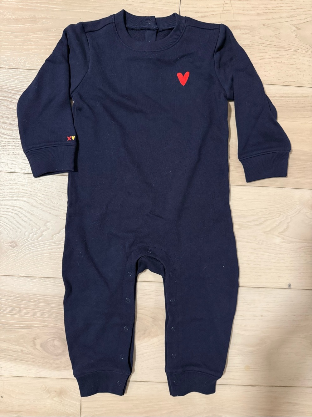 Maisonette - Primary - Navy One-Piece with Red Heart for Baby or Toddler